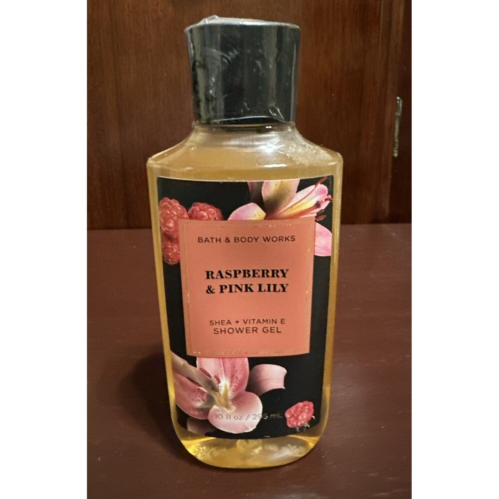 Bath & Body Works Raspberry & Pink Lily Vitamin E Shea Shower Gel Almost Full